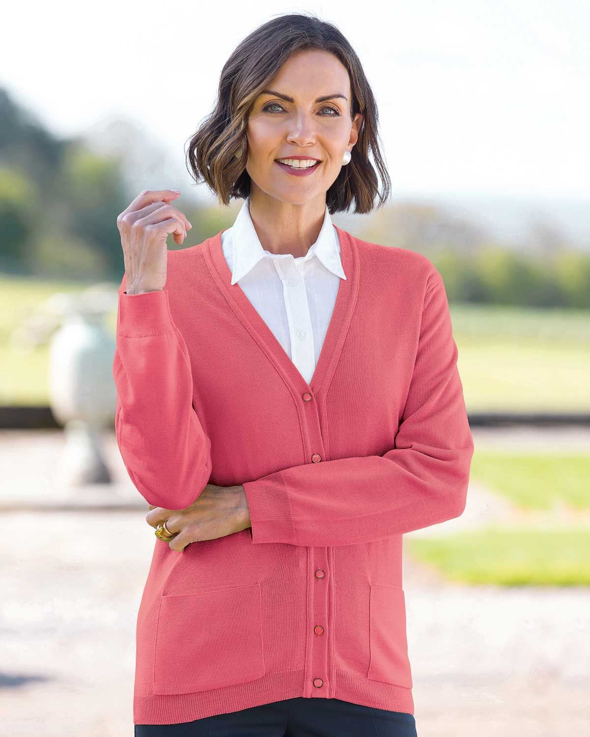 Ladies pink cardigan outlet uk